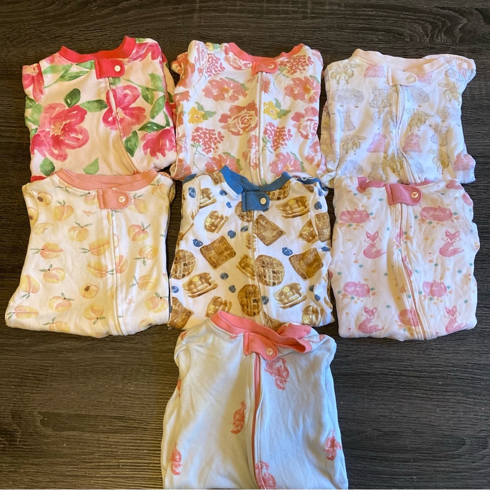 Burt bee girls pj lot newborn